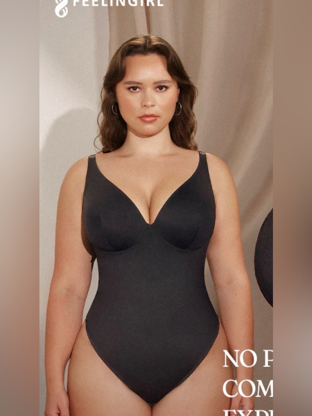 FEELINGIRL DEEP V-NECK SCULPT BODYSUIT NWT